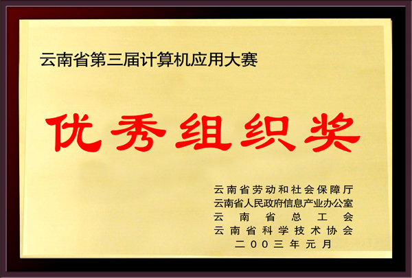 优秀组织奖-云南新华电脑学院